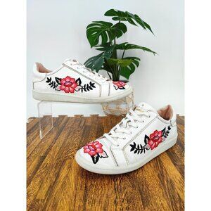 Kate Spade Women's Everhart Floral Leather Embroidered White Sneakers Size 6.5M